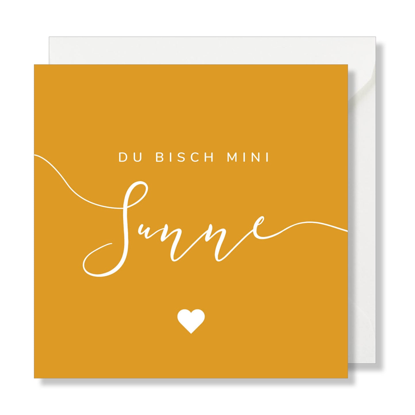 Gelbe quadratische Grußkarte "ich liebe dich mehr als Käse".