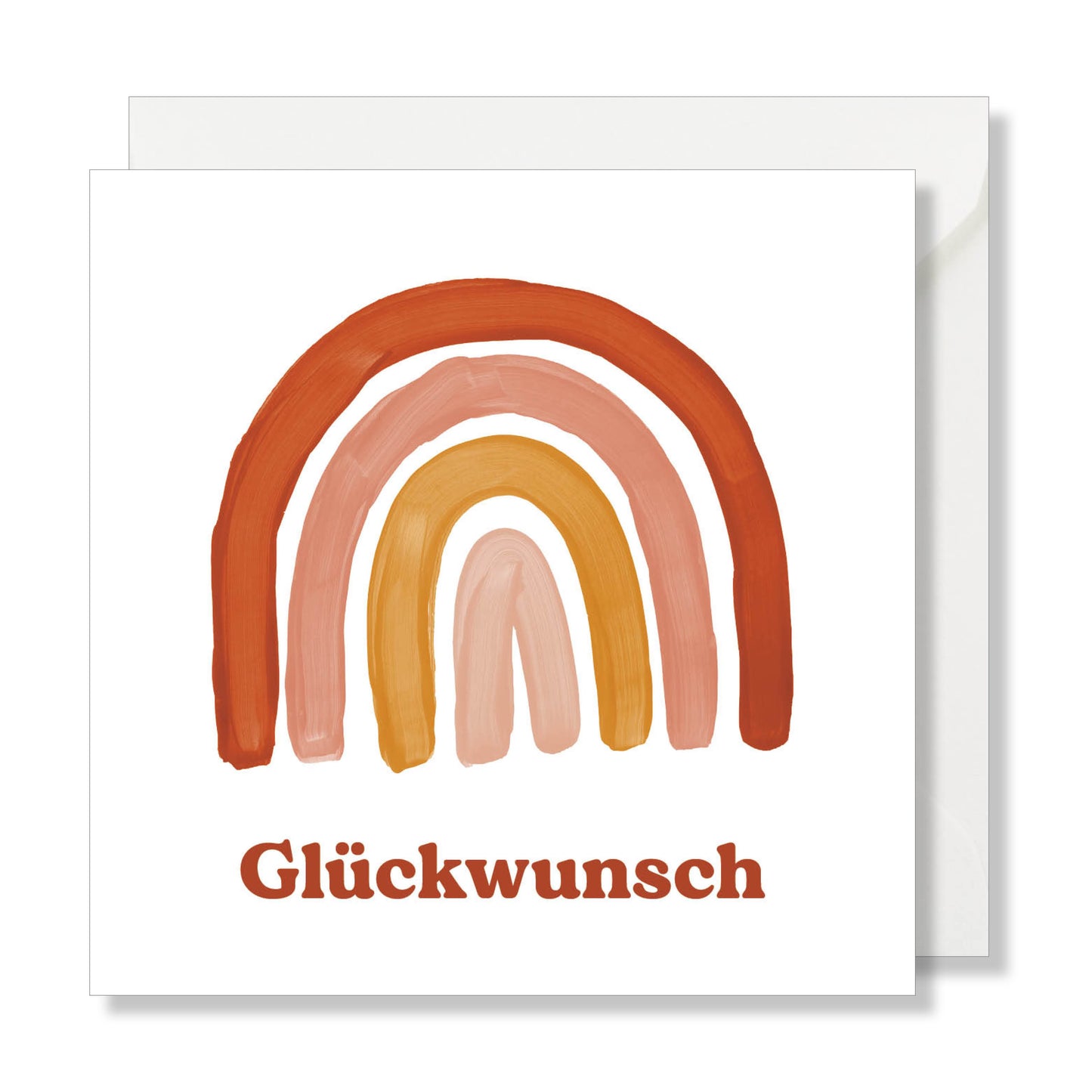 Grusskarte "Glückwunsch" Regenbogen rosa