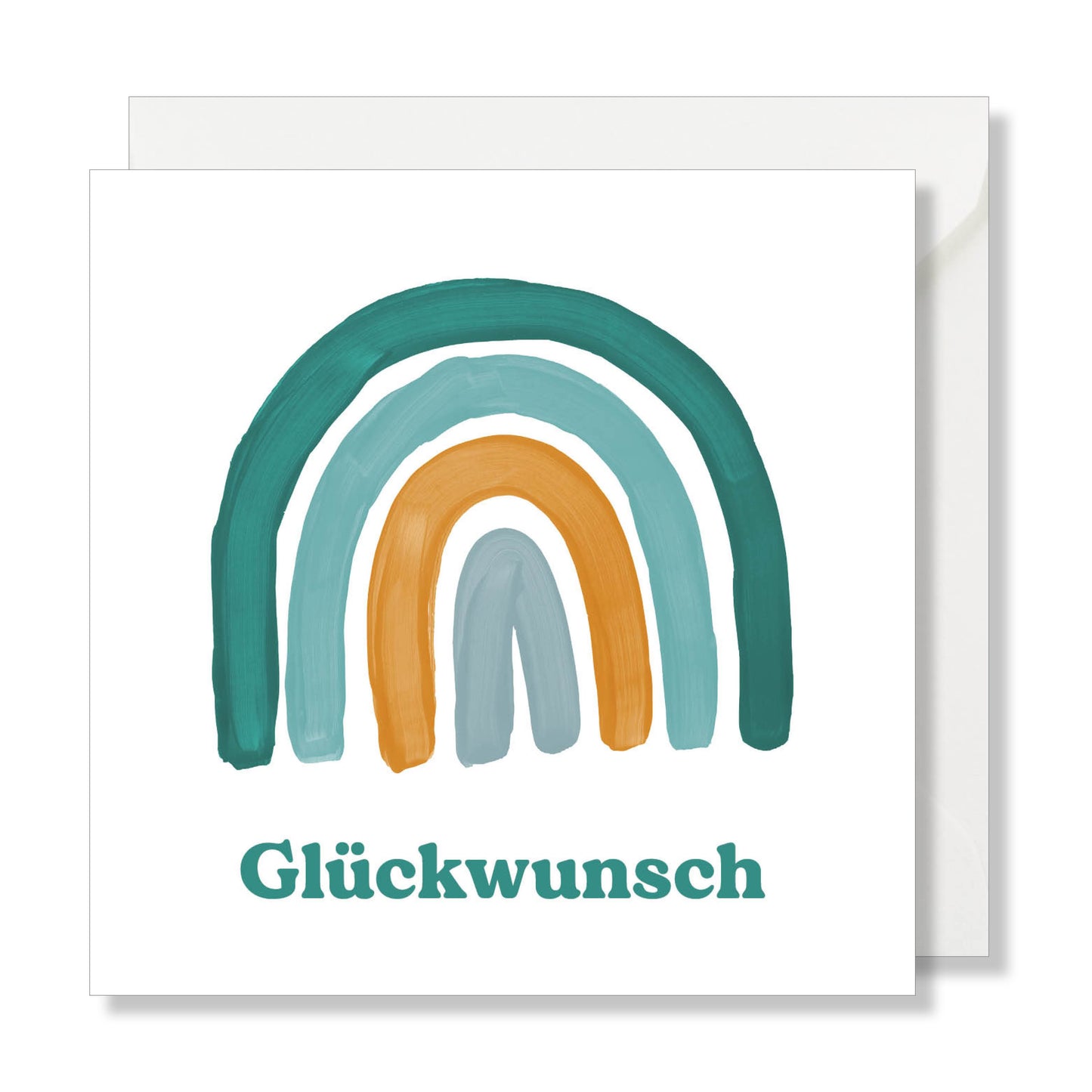Grusskarte "Glückwunsch" Regenbogen blau