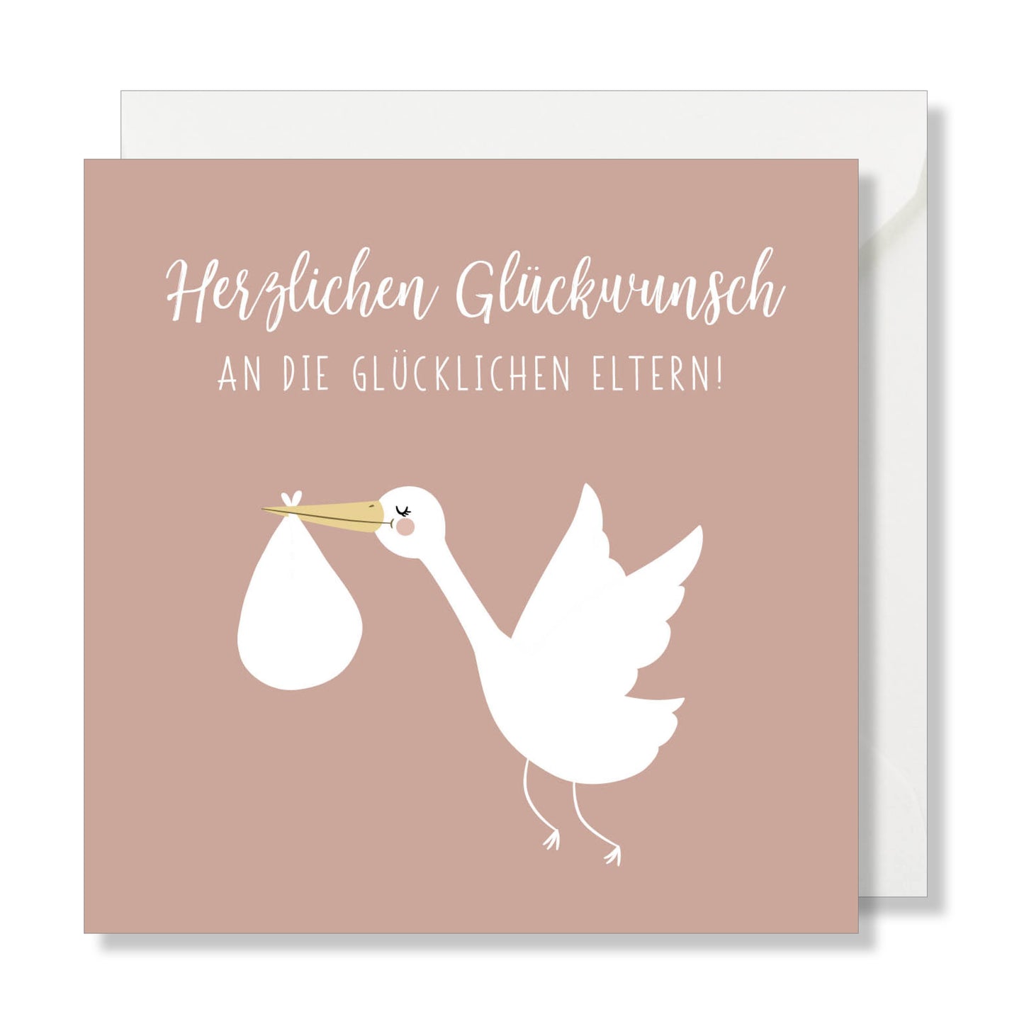 Grusskarte "Herzlichen Glückwunsch" rosa