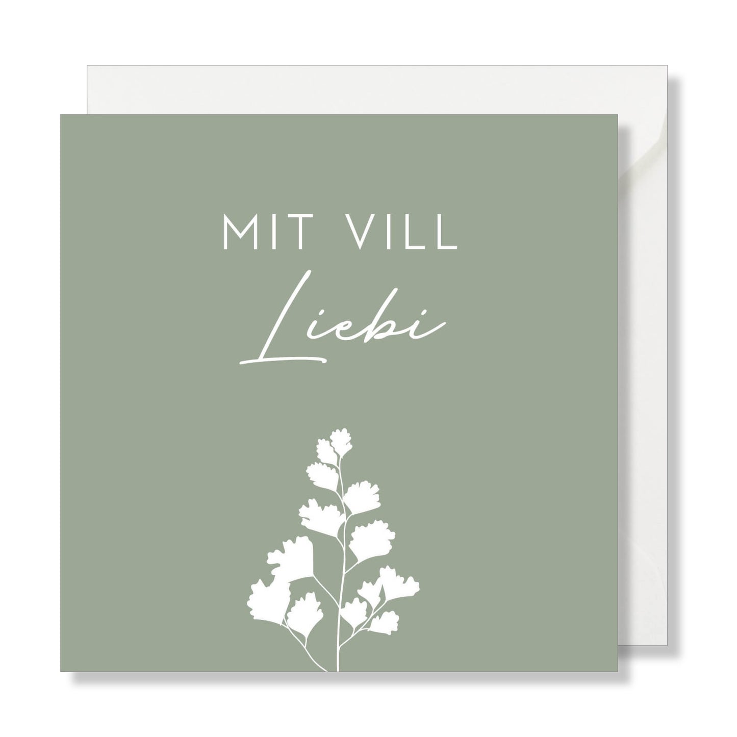 Grusskarte "Mit vill Liebi" grün