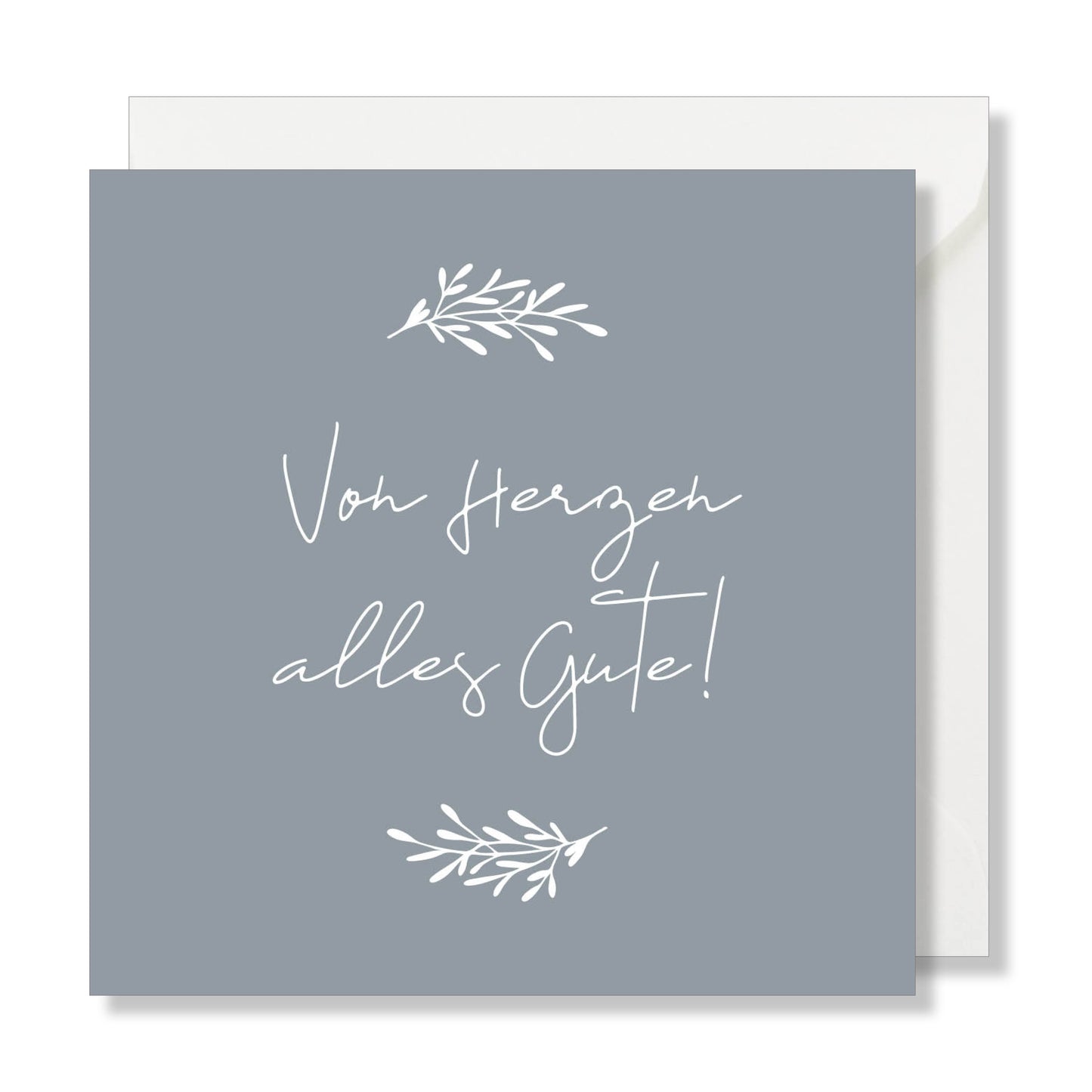 Grusskarte "Von Herzen alles Gute!" blau