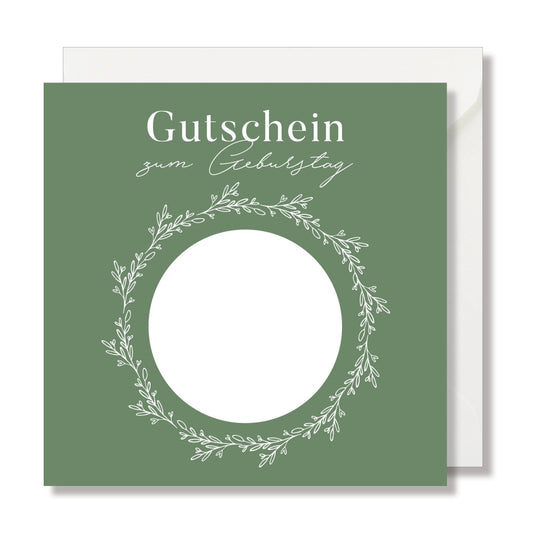 Rubbellos "Gutschein zum geburstag" Glückslose grün