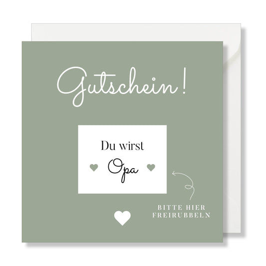 Schwangerschaft verkünden Rubbellos "Opa" Glückslos