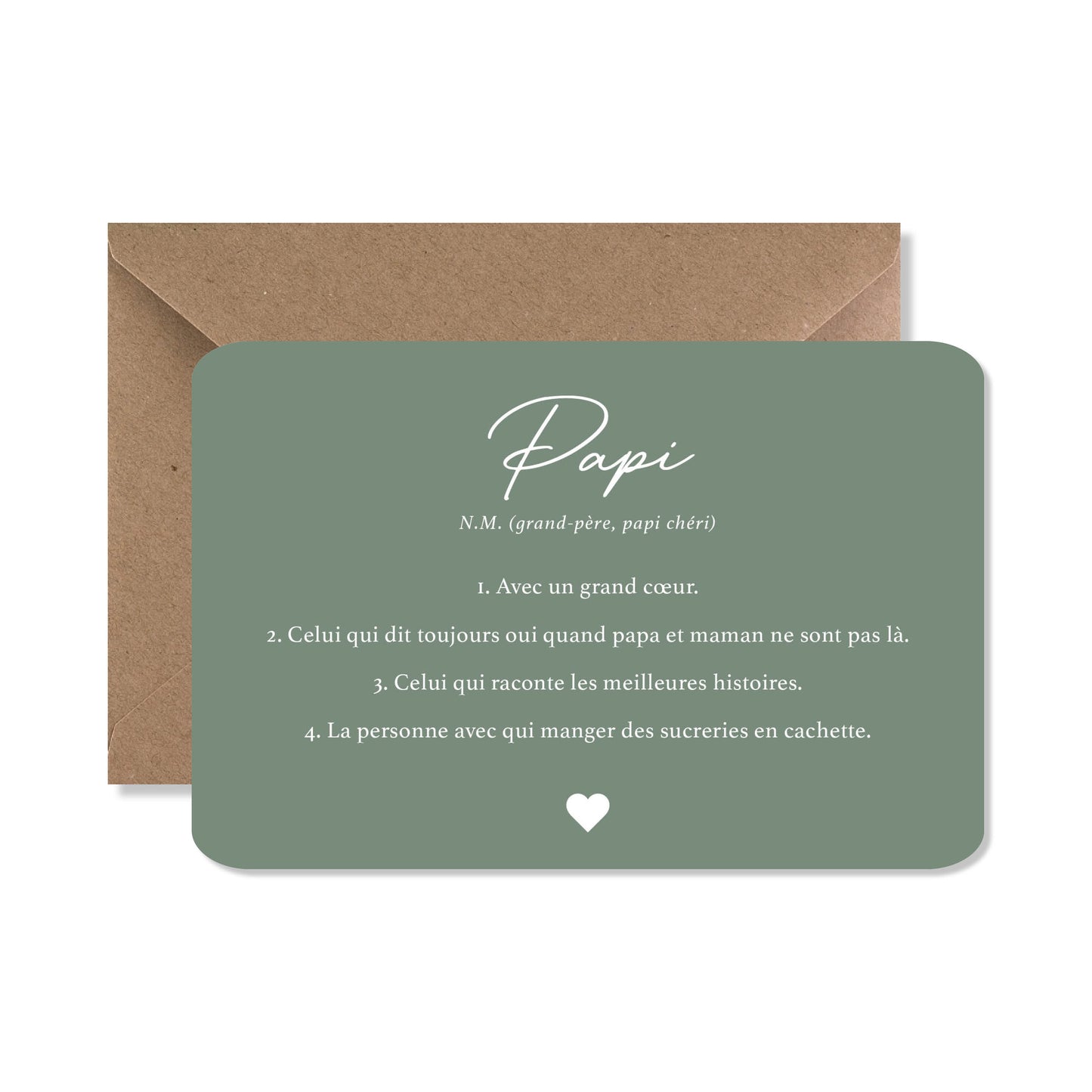 Carte de vœux A6 "papi" vert