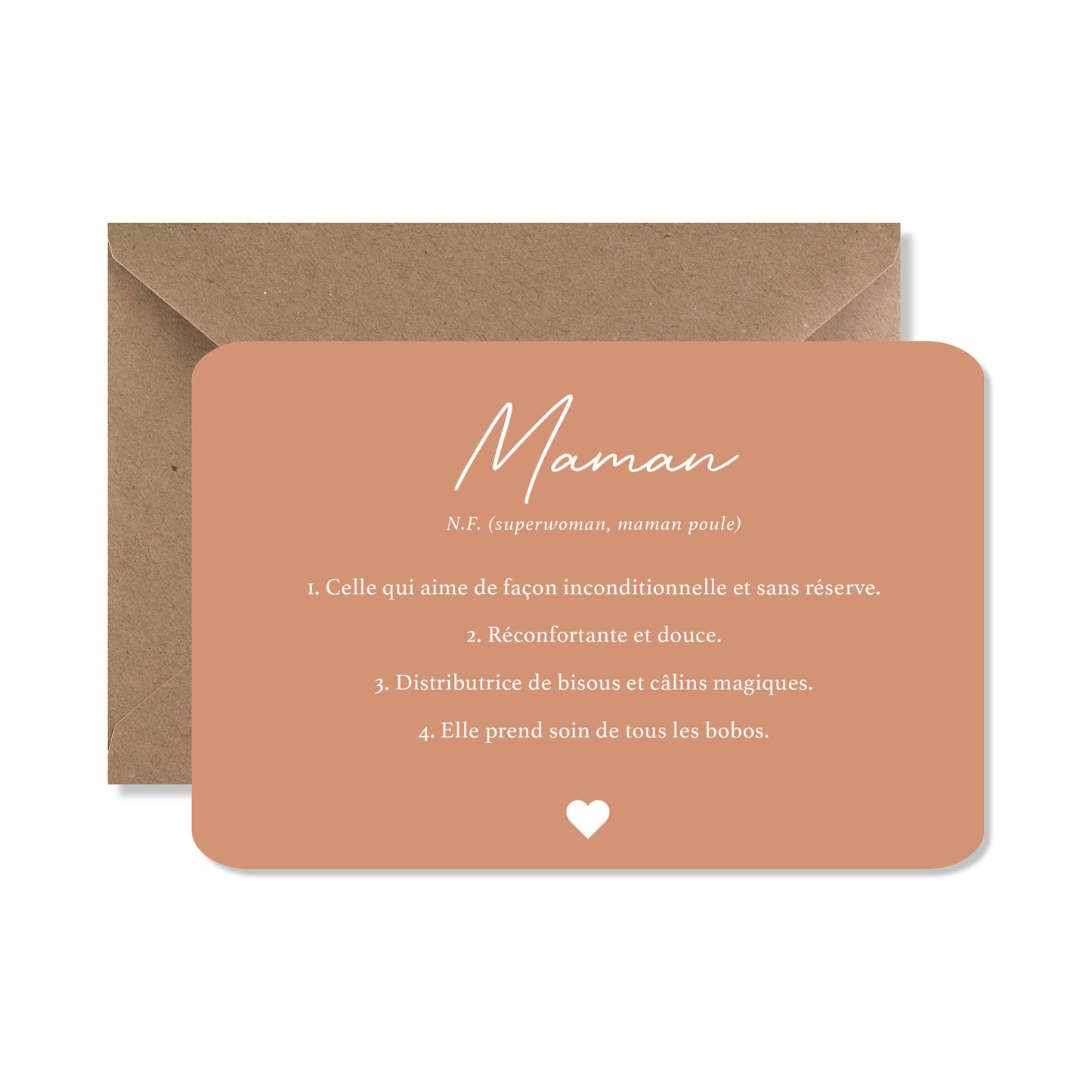 Carte de vœux A6 "maman" saumon