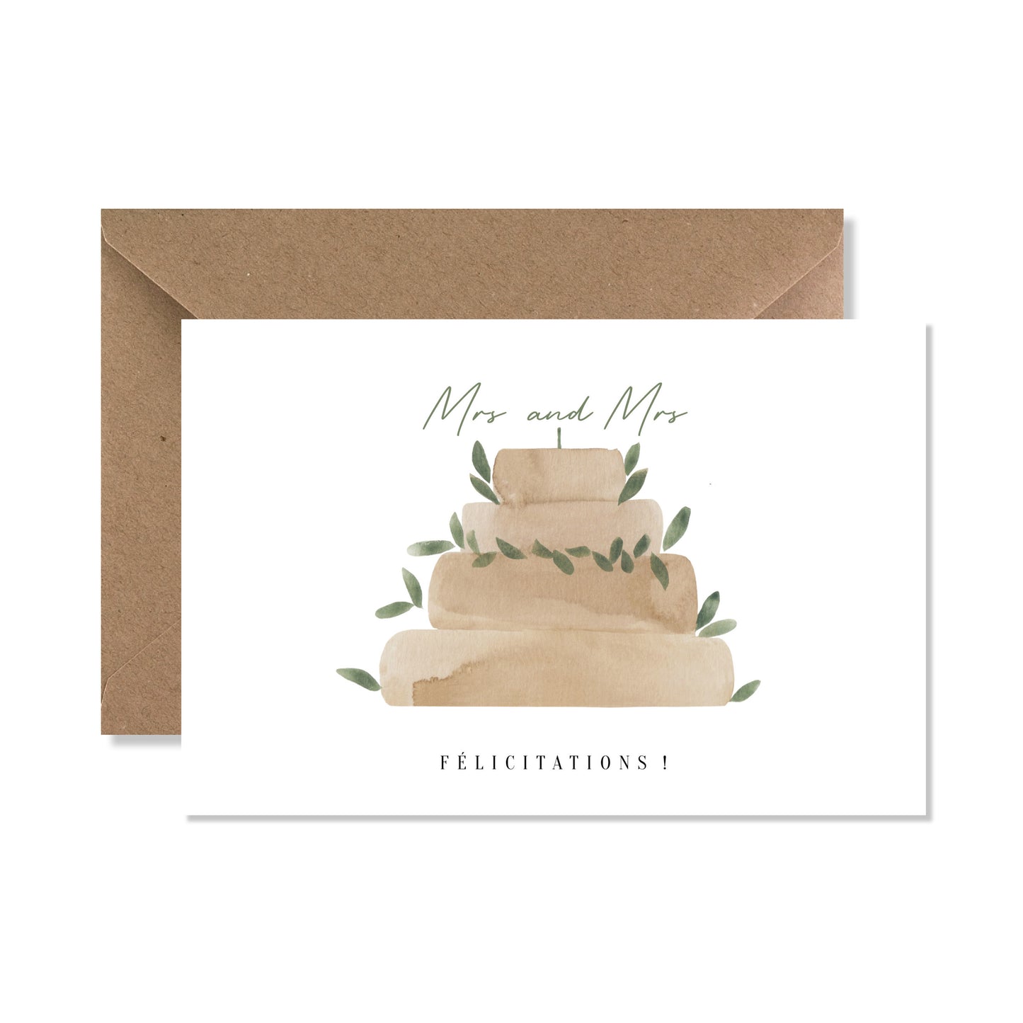 Carte de vœux A6 "félicitations mariage" MIX aquarelle