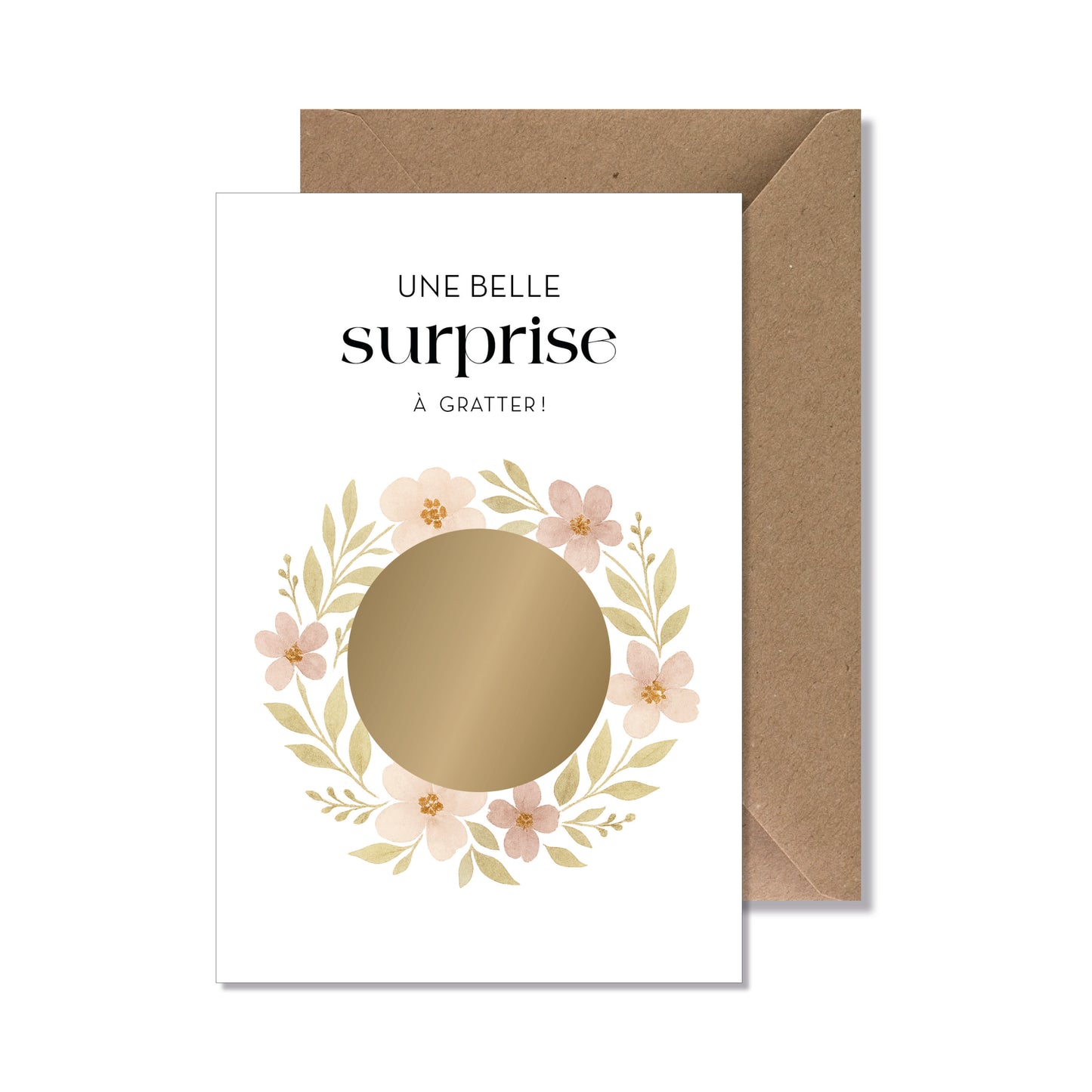 Kit carte à gratter "une belle surprise" fleurs illustration