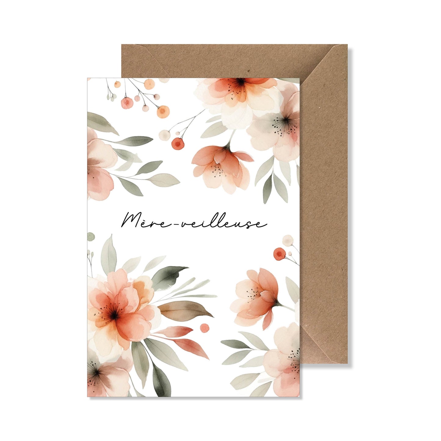 Carte de vœux A6 "mère-veilleuse" illustration douce