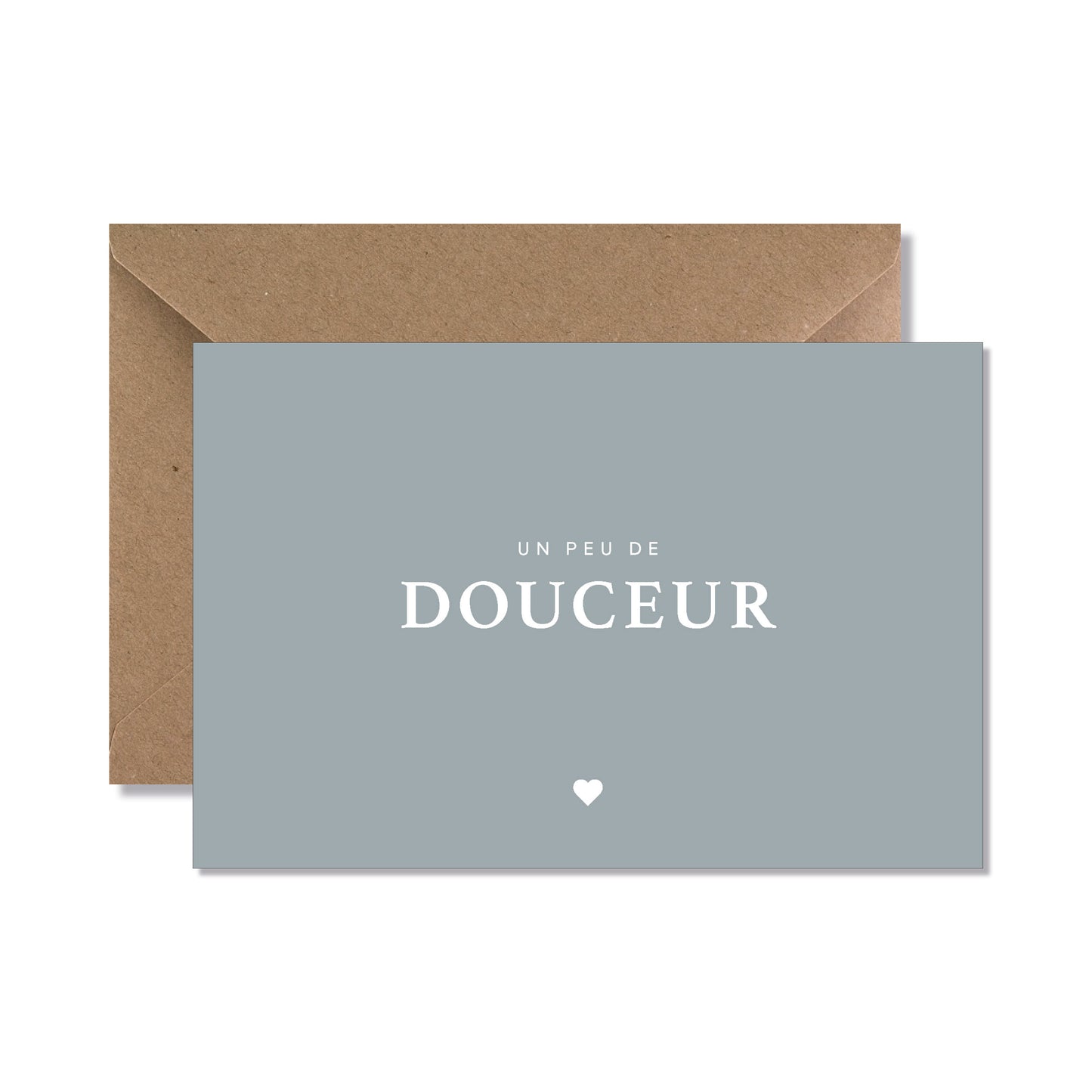 Carte de vœux A6 "un peu de douceur" bleu