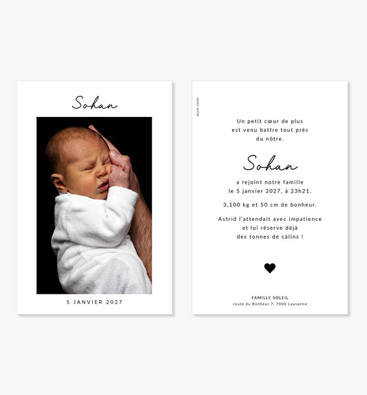 Faire-part de naissance – minimaliste