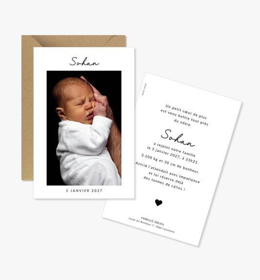 Faire-part de naissance – minimaliste