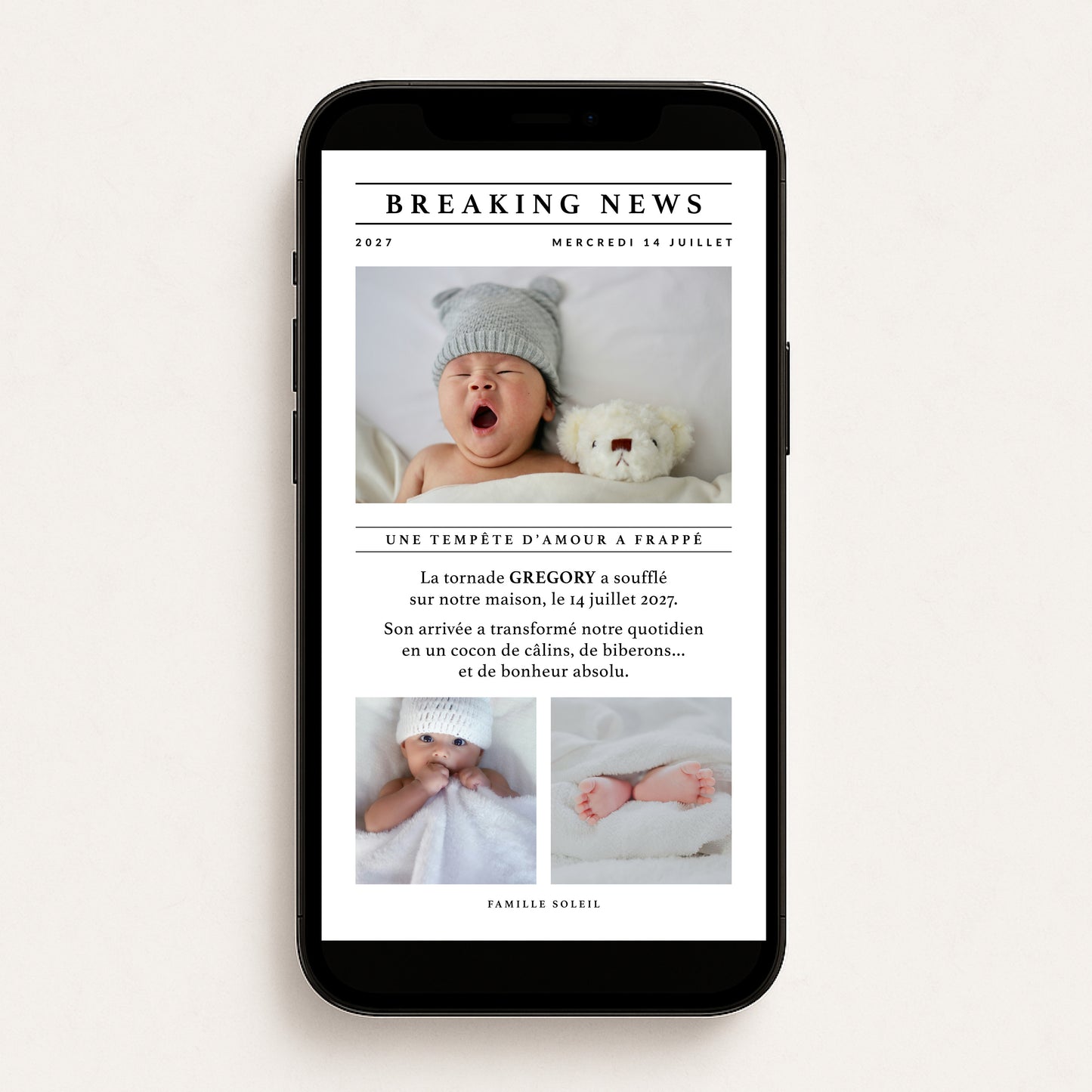Faire-part de naissance numérique virtuel breaking news la gazette