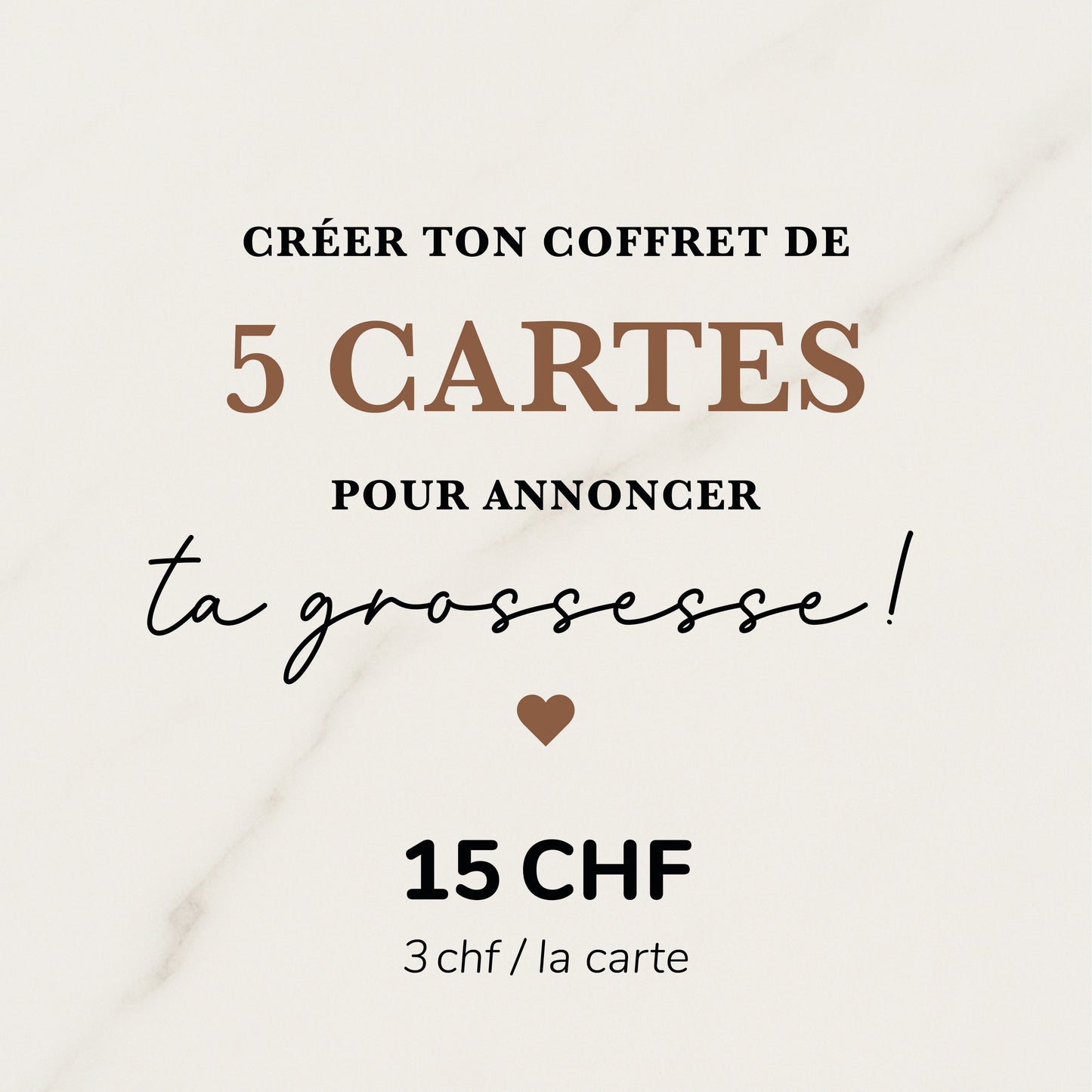 Coffret 5 cartes annonce grossesse