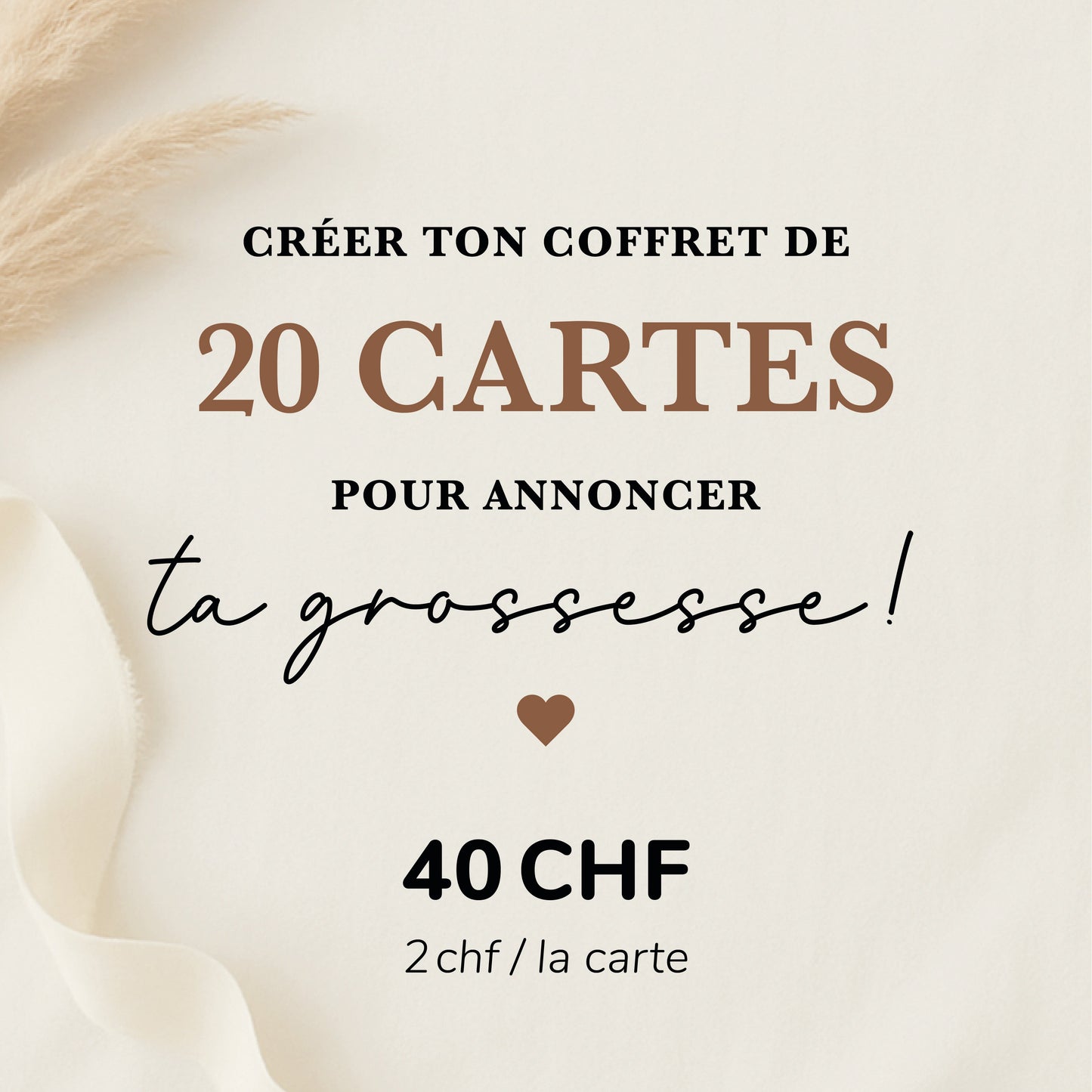 Coffret 20 cartes annonce grossesse