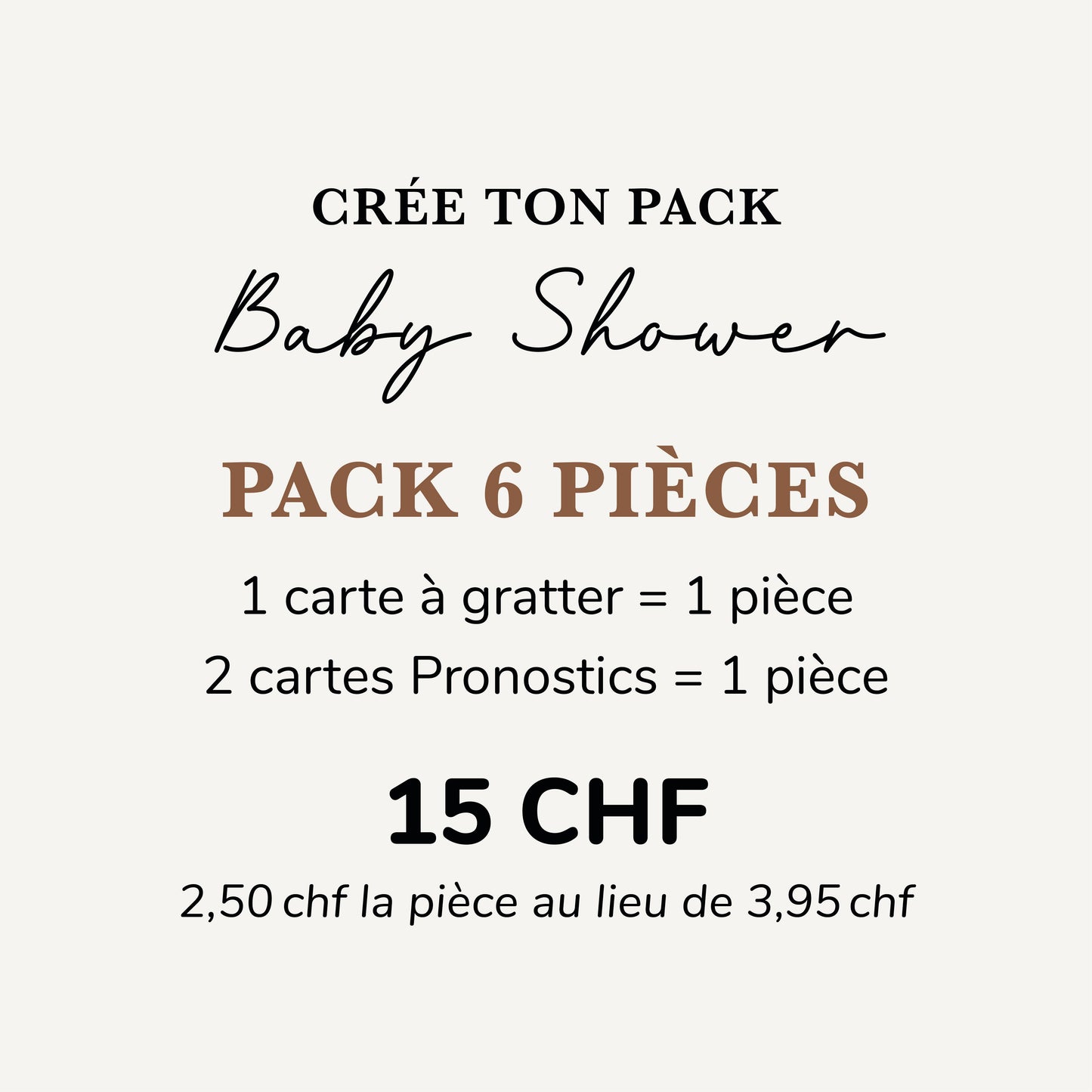 Coffret 6 pièces Baby Shower