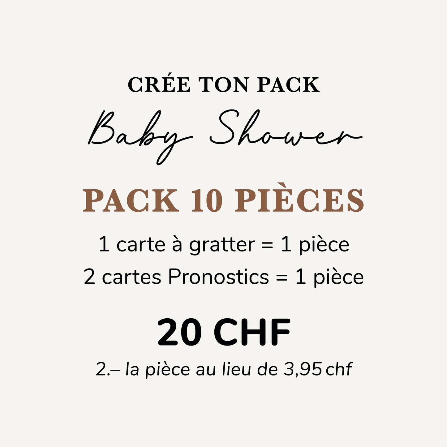 Coffret 10 pièces Baby Shower