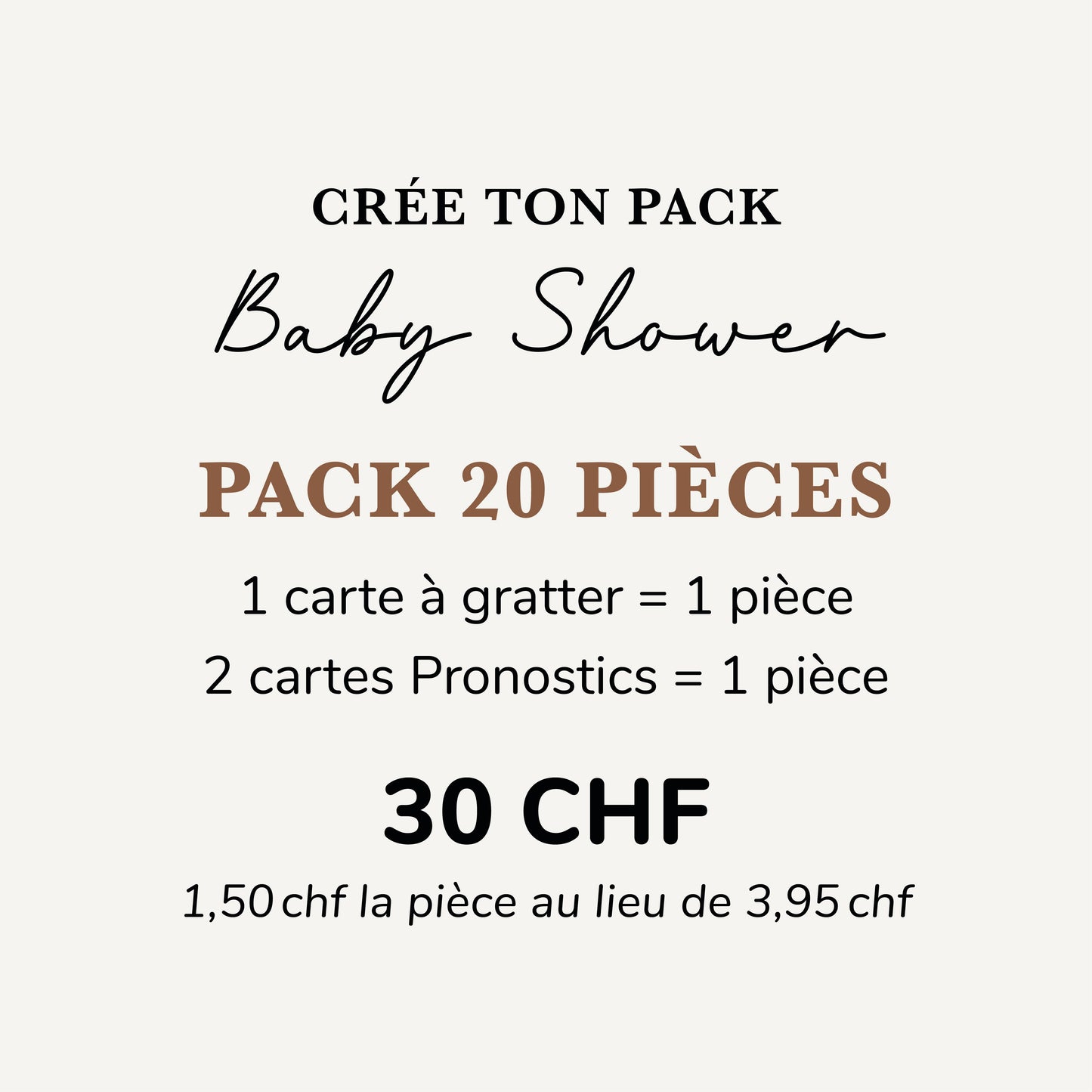 Coffret 20 pièces Baby Shower