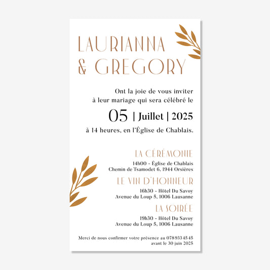 Invitation de mariage numérique élégant