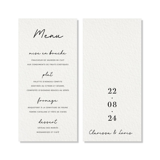 Menu avec ou sans marque-place- Modern Love
