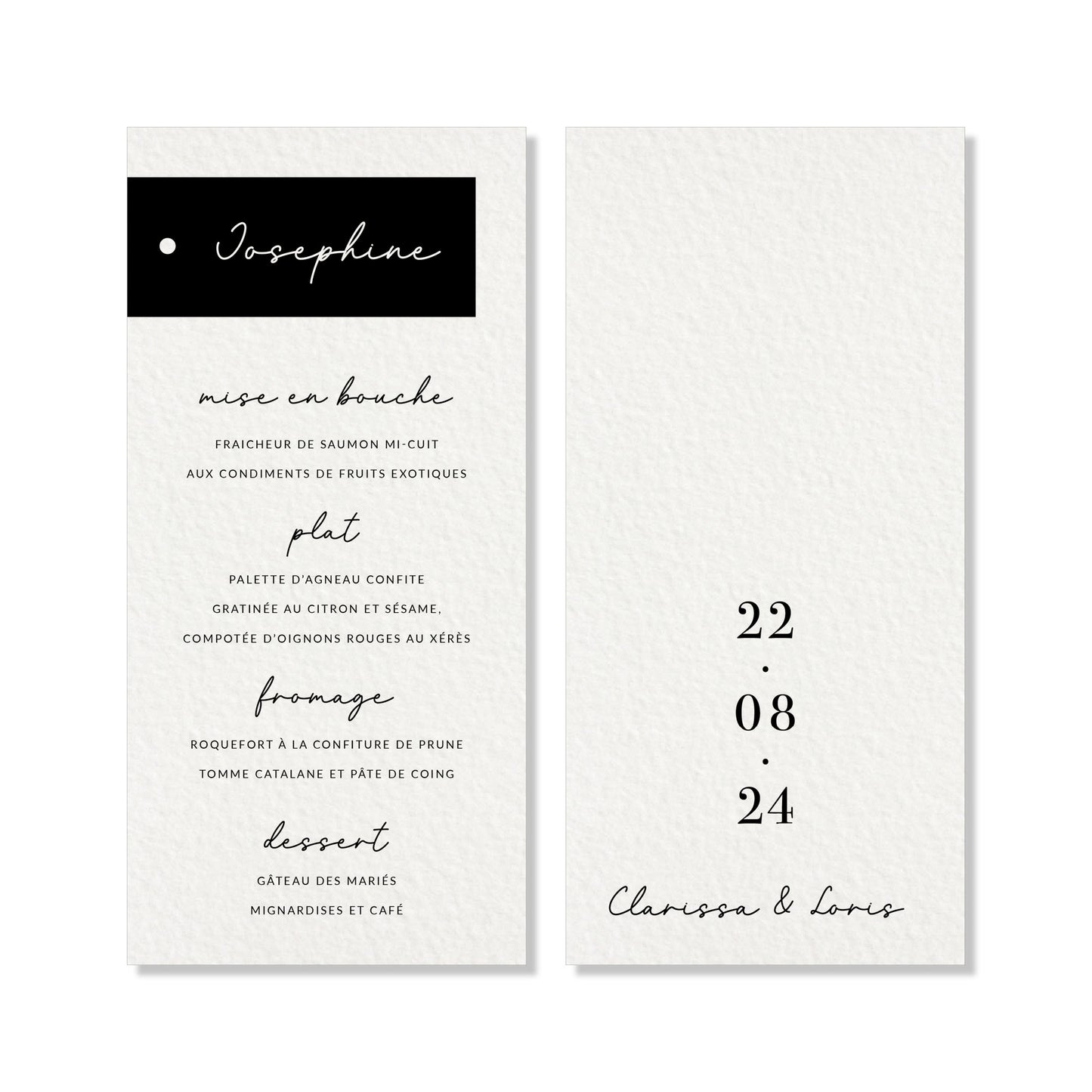 Menu avec ou sans marque-place- Modern Love