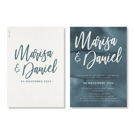 Faire-part de mariage - Blue Minerals