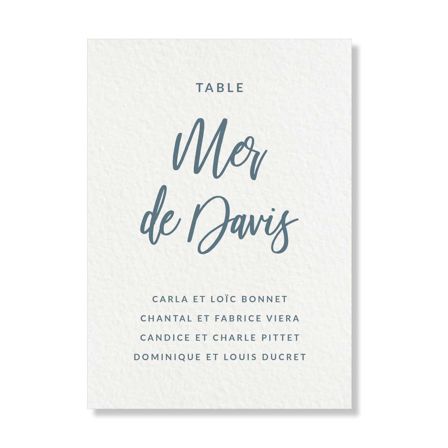 Plan de table - Blue Minerals