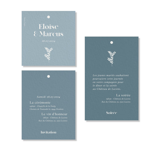 PACK faire-part, 5 cartons - Bleu