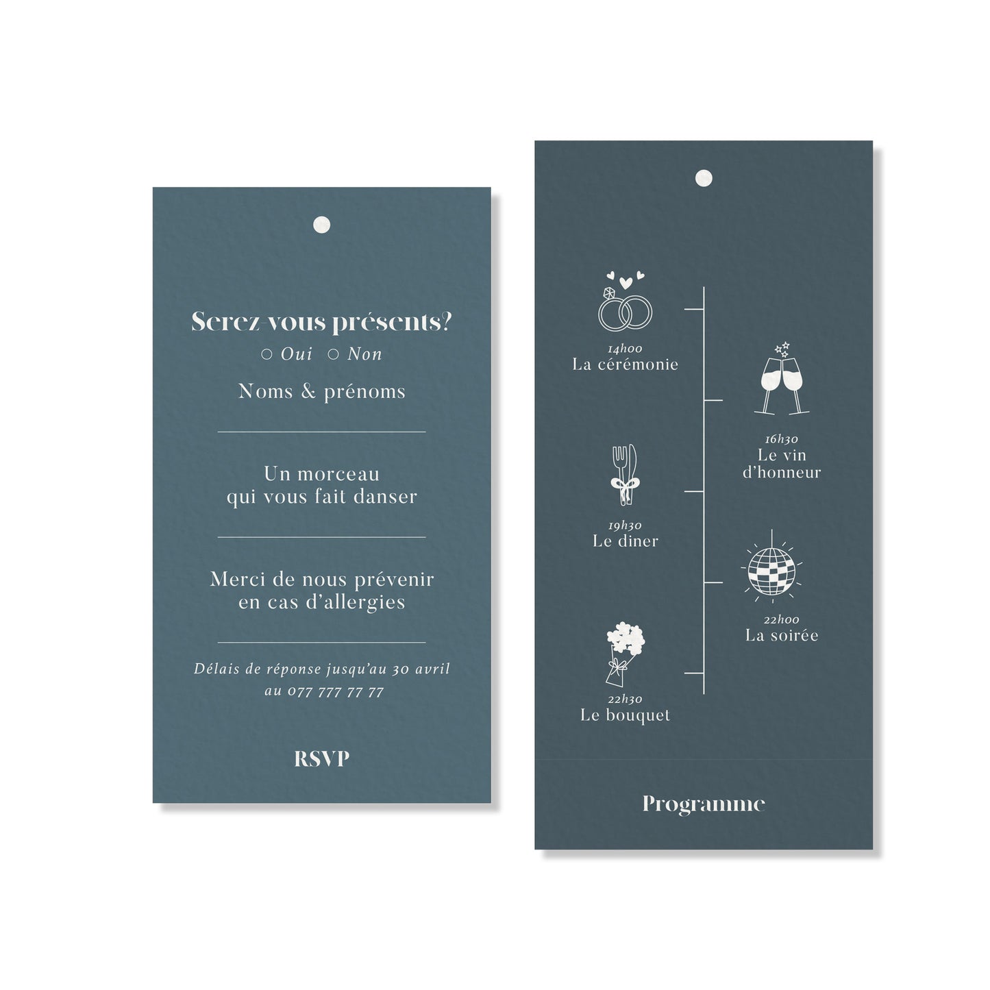 PACK faire-part, 5 cartons - Bleu