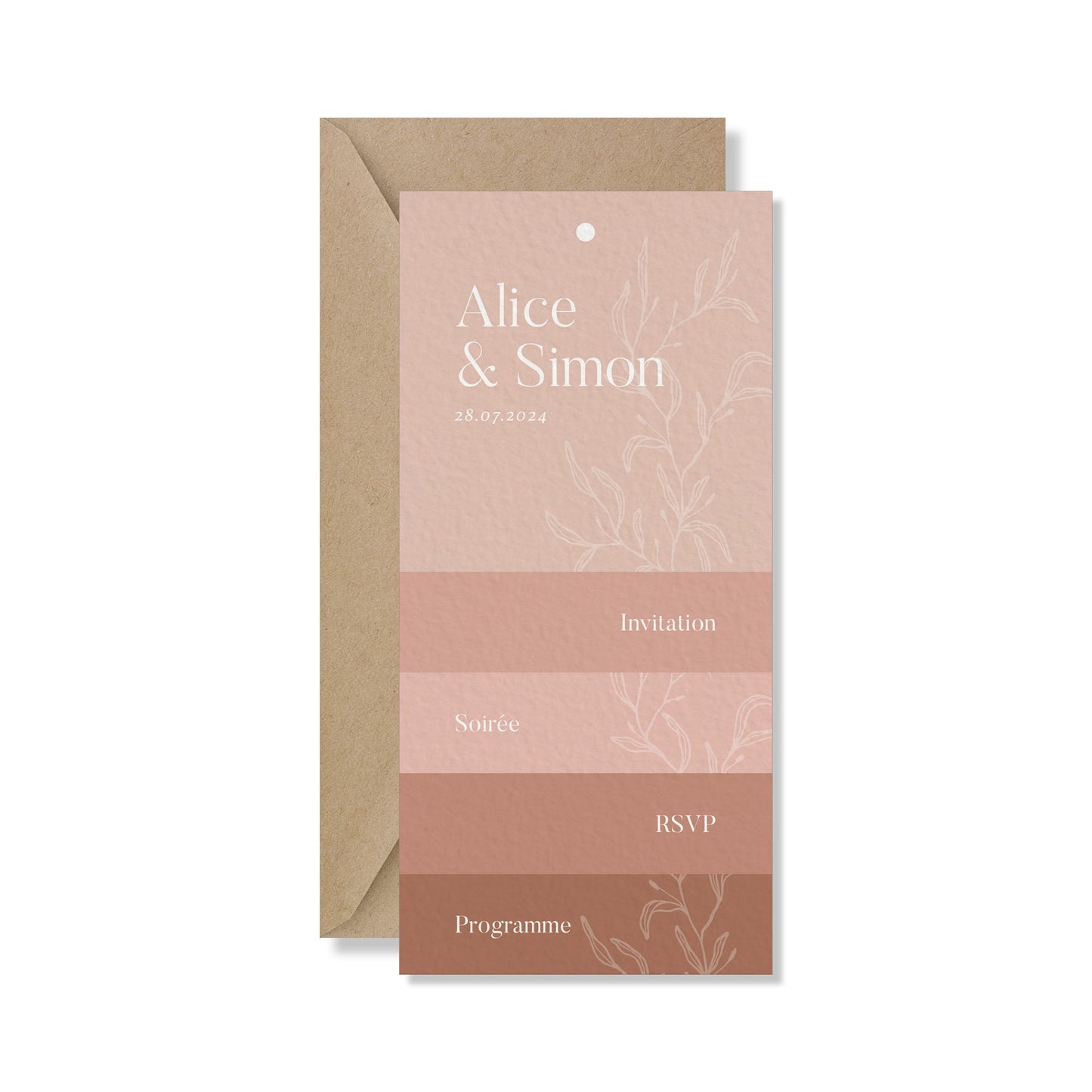 PACK faire-part, 5 cartons - Rose