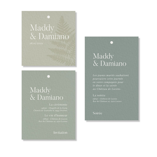 PACK faire-part, 5 cartons - Vert