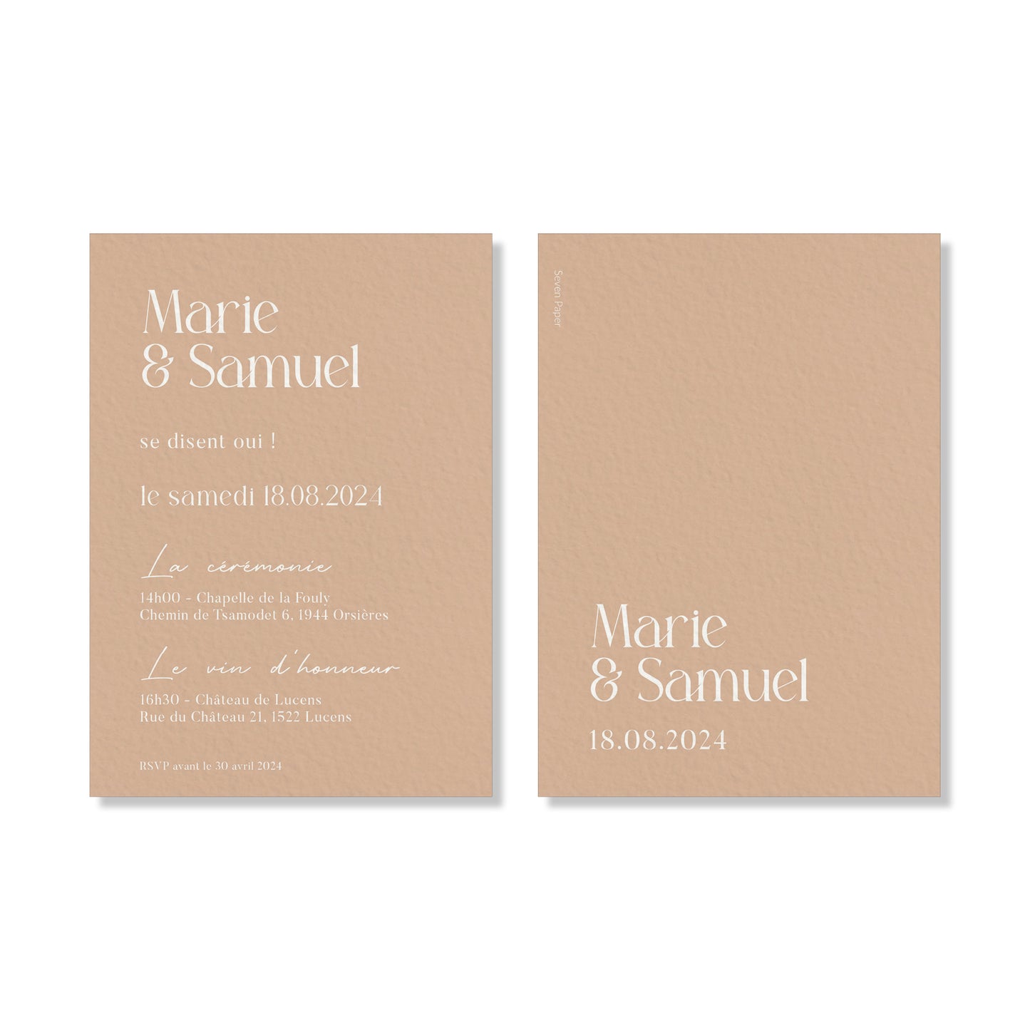 PACK faire-part + carton soirée + carton RSVP - Tea