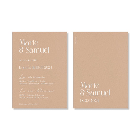 PACK faire-part + carton soirée + carton RSVP - Tea