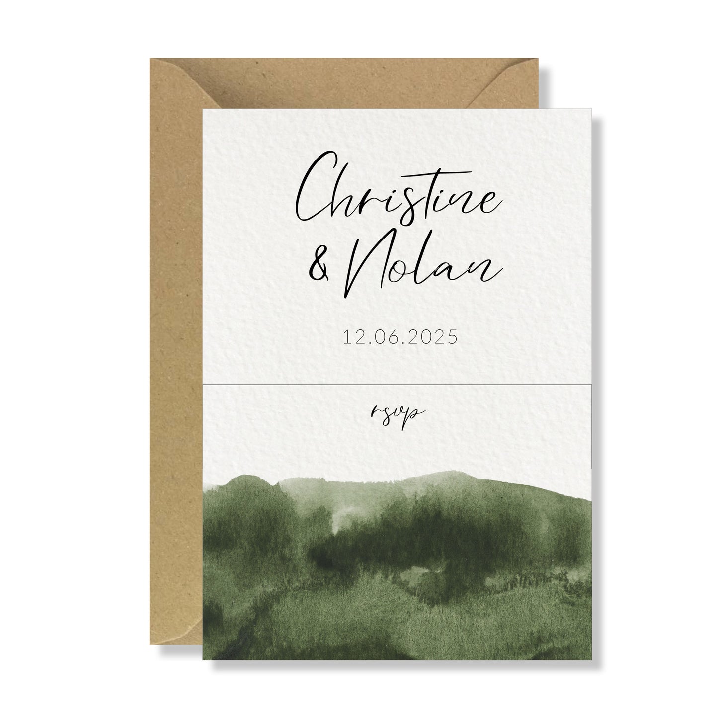 PACK faire-part + un carton supplémentaire - Olive Green