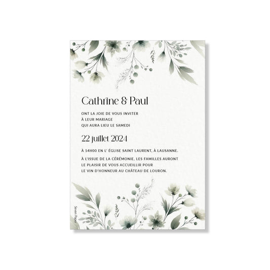 PACK faire-part + carton soirée + carton RSVP - Green Love