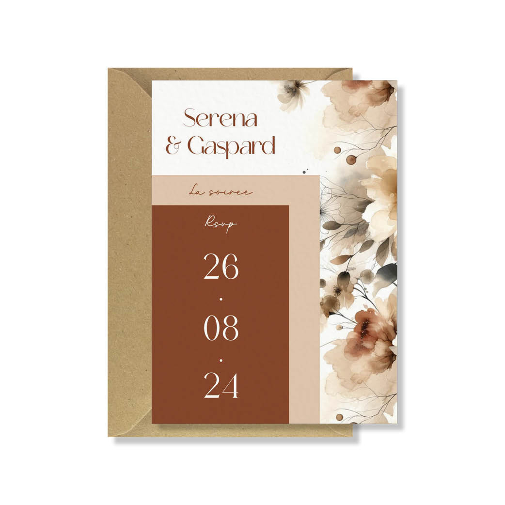 PACK faire-part + carton soirée + carton RSVP - Tuscan Red