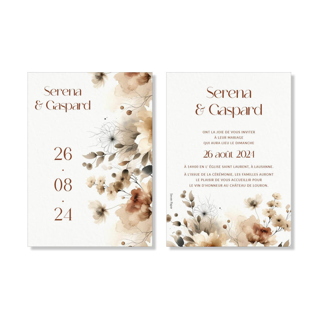 PACK faire-part + carton soirée + carton RSVP - Tuscan Red