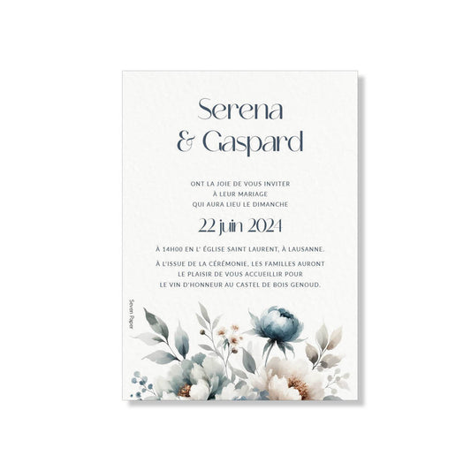 PACK faire-part + carton soirée + carton RSVP - Blue Infinity