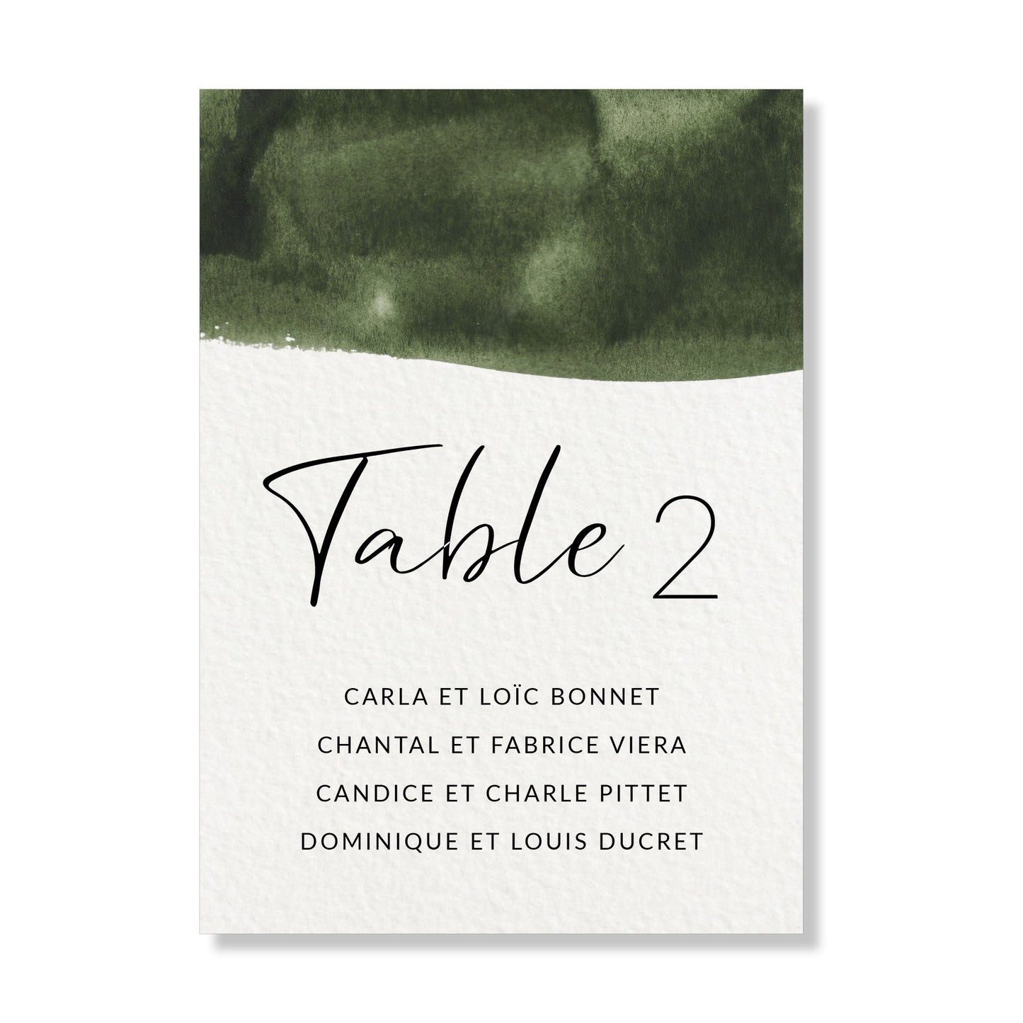 Plan de table - Olive Green