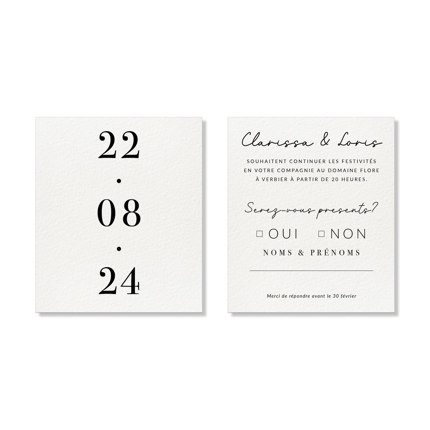PACK faire-part + un carton supplémentaire - Modern Love