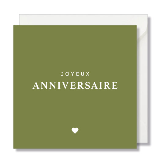 Carte de vœux carrée "joyeux anniversaire" vert