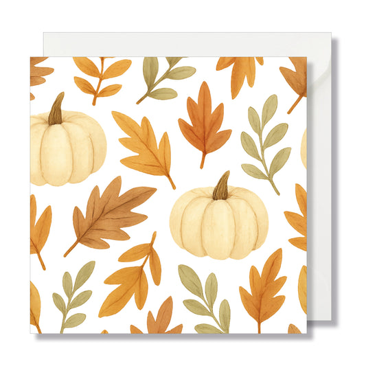 Carte de vœux carrée "courges" illustration