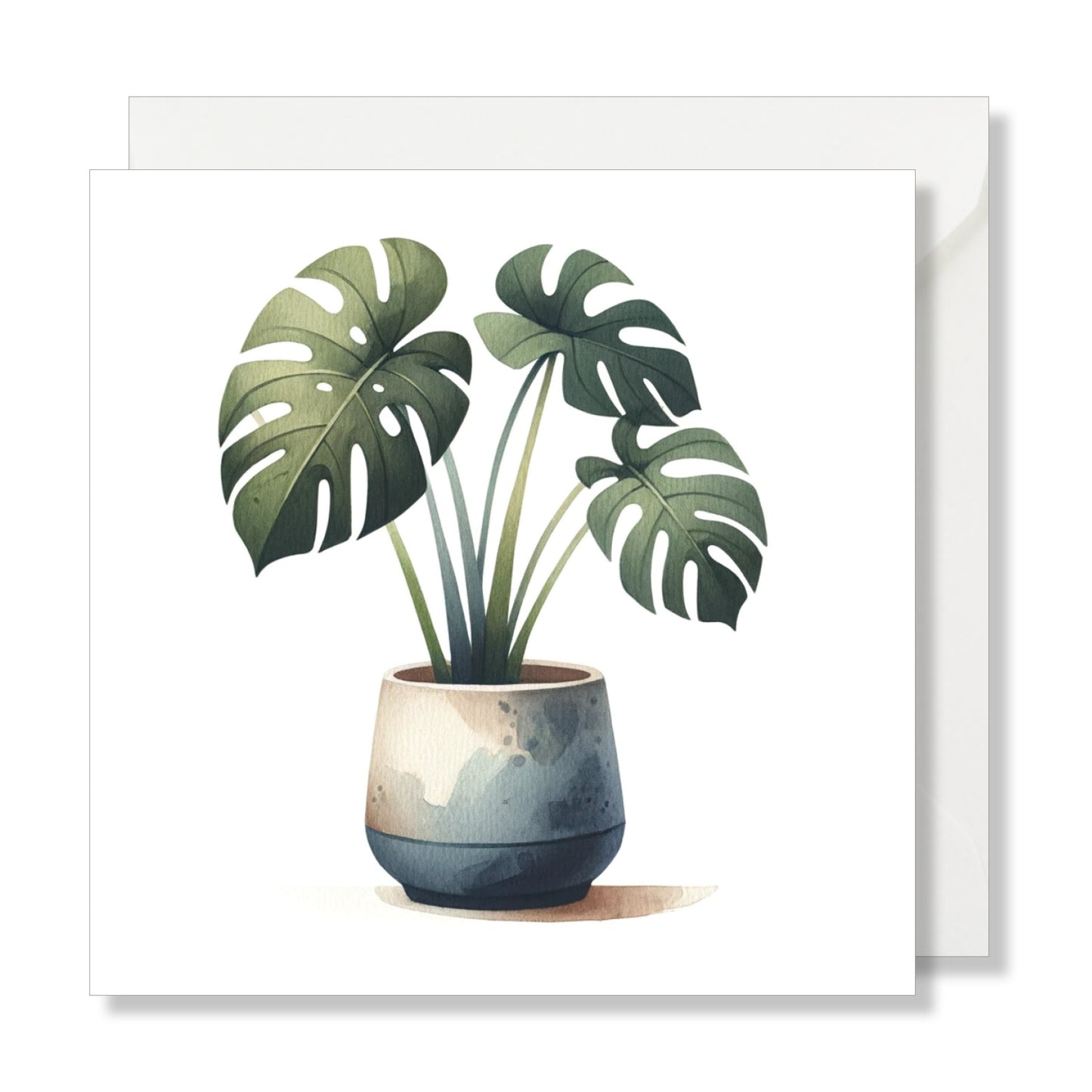 Carte de vœux carrée "monstera" illustration