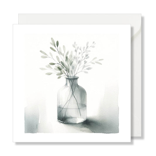 Carte de vœux carrée "vase"
