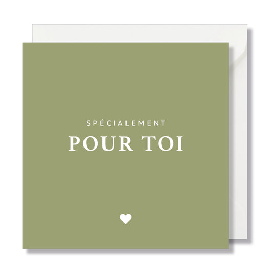 Carte de vœux carrée "spécialement pour toi" vert