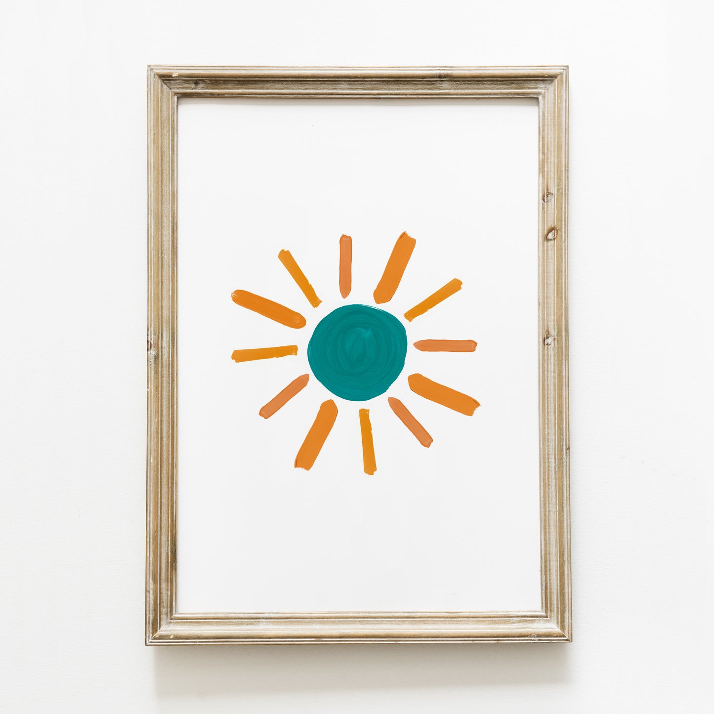 Baby-/Kinderzimmerposter 'Sonne' senf- und entenblau