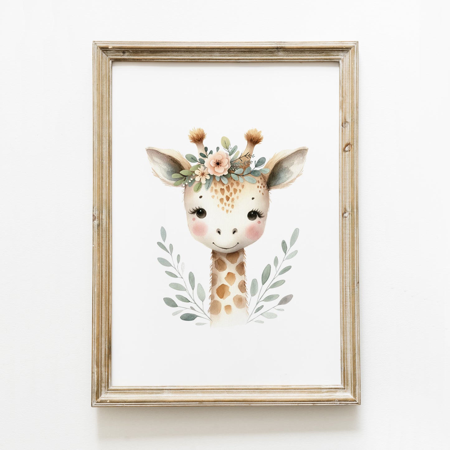 Poster ‘girafe fleurie’ A4 ou A3