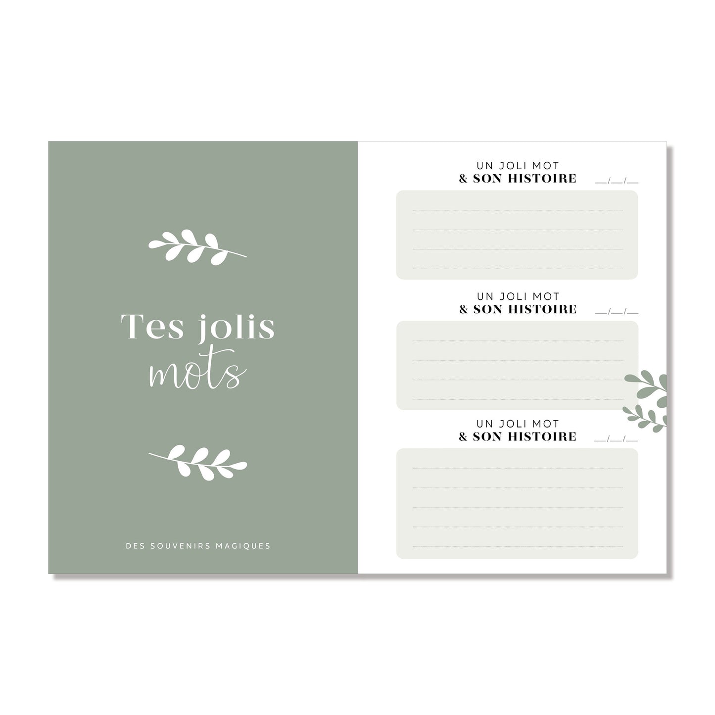 Livre des premiers mots & petites histoires, vert - 32 pages