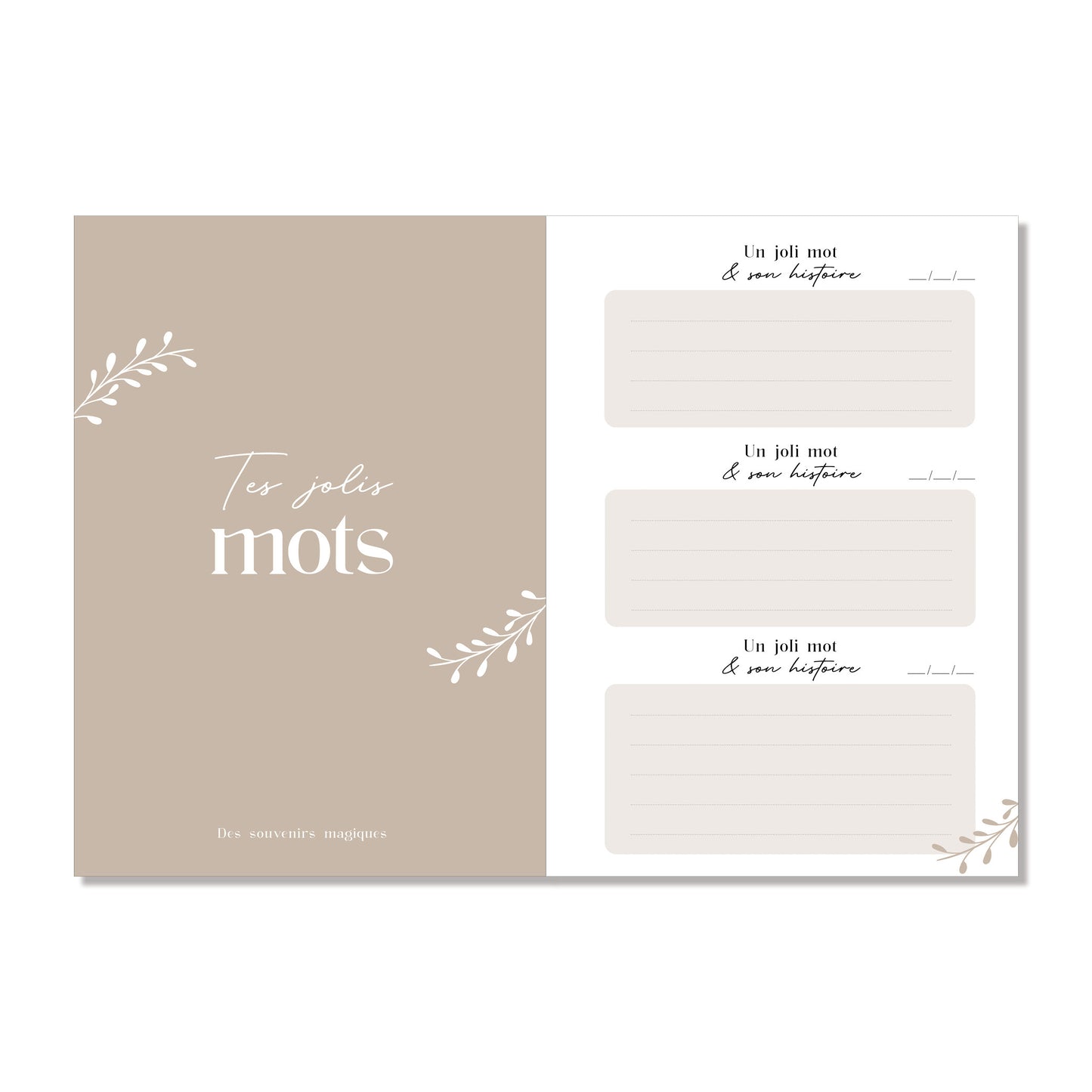 Livre des premiers mots & petites histoires, beige - 32 pages