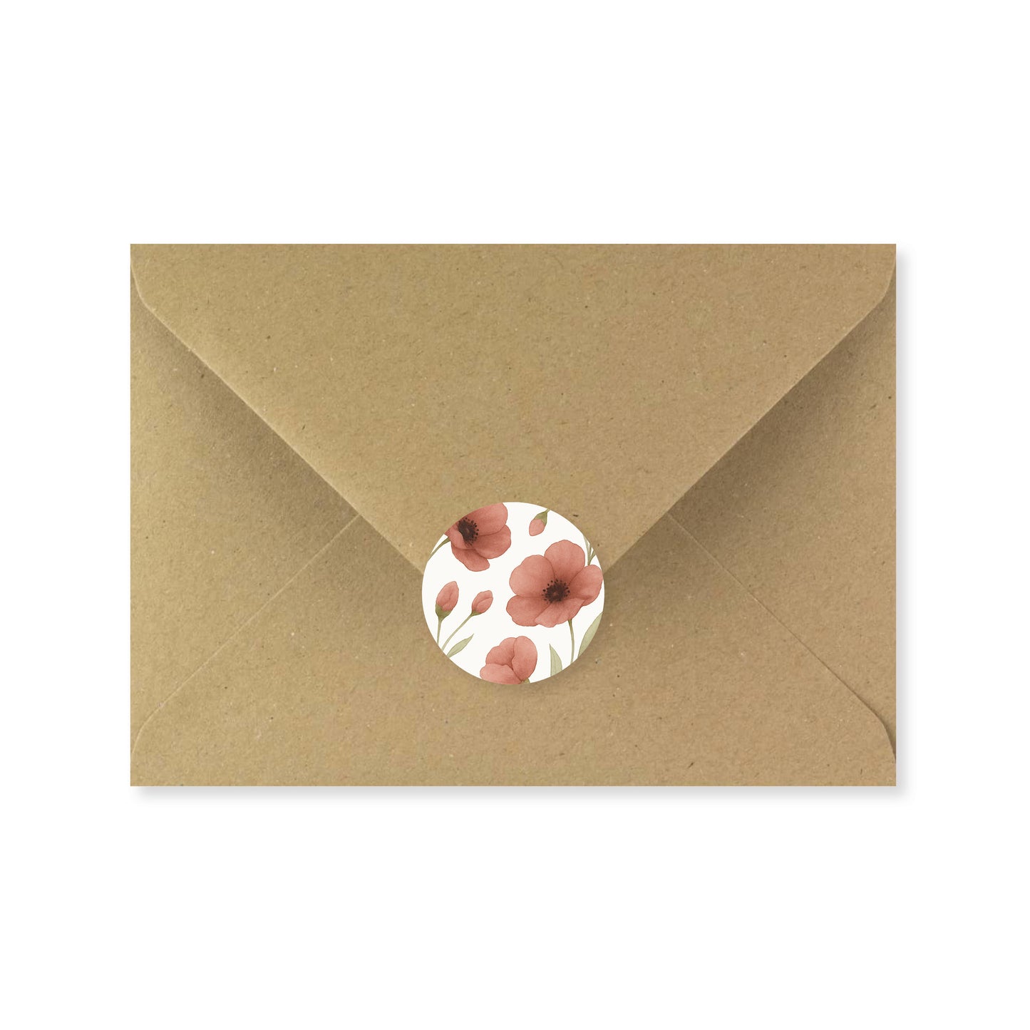 Lot 10 stickers 'coquelicots illustration' 3 cm